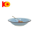 Neues Design 20pcs Keramikhand bemalt hellblau glasiertes Steinzeug -Abendessen Sets